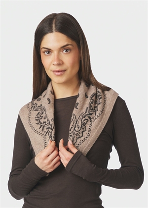 Adelina paisley knit scarf Beige Melange Neo Noir 